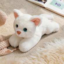 26厘米/10.23英寸卧姿猫毛绒玩具，柔软蓬松，金丝虎斑/暹罗/三花猫款式，逼真猫咪毛绒玩具，生日和节日礼物，男孩女孩收藏玩具，万圣节和圣诞节礼物，儿童节礼物 - 彩色 - 查看 19