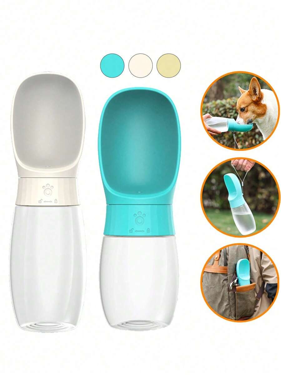 便攜防漏寵物水壺 300ml/500ml，單手操作寵物給水器，旅行露營必備，狗狗用品，幼犬裝備，貓咪用品，狗狗給水器，便攜水碗，戶外遛狗水壺，旅行必需品