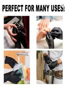 100/50/4 双装一次性紫色丁腈手套，不含乳胶，防水，可重复使用，适用于家庭清洁、美发、美容院等。防水、防静电、不含乳胶、露指设计（包装保护），清洁工具。 - A - 查看 6