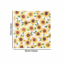 20 Stücke/40 Stücke/60 Stücke Sonnenblumen-Themen-Partydekorationen - Sonnenblumen-Servietten, 2-lagige Einweg-Papierservietten mit gelber Blumendekoration, perfekt für Sommer-Geburtstagspartys, Hochzeiten und andere Blumen-Themen-Partyartikel - Übersicht 7