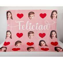 1 pătură de flanel personalizată, potrivită pentru pat, sufragerie, canapea, exterior, plajă, camping, animale de companie, se poate personaliza cu portretul familiei/animalului de companie/cuplului, cadou ideal pentru Crăciun, Ziua Mamei/Tatălui, familie, ziua de naștere, prieteni - Multicolor - Vizualizare 6
