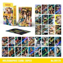 1件装90张全息Katseye激光反射卡片,名人照片收藏卡,Lomo礼品卡,可打印明星纪念卡 - 彩色 - 查看 3