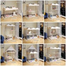 3-Tier Cat Cage, Metal Wire Pet Fence With Stairs And Resting Area, Detachable And Modular Cat House, Suitable For Kittens And Large Cats - Multicolor - View 6