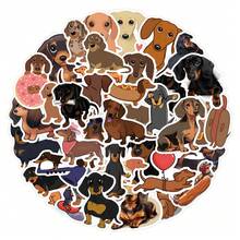 60pcs Sausage Dog Cartoon Graffiti Stickers, Cute Animal Stickers, Suitable For Water Bottles, Laptops, Phones, Skateboards, Guitars, Luggage, Scrapbooks, Helmets, Party Decorations And Gifts - Apricot - View 7