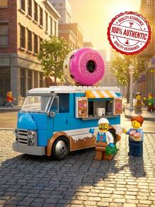 LEGO 城市甜甜圈餐车 60452 – 可拼搭的甜甜圈招牌餐车，内含迷你人仔，创意游戏，热门礼物，适合 5 岁及以上儿童，音乐/婚礼季礼物 - 彩色 - 查看 1