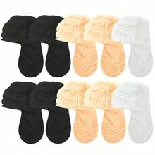 1/5/10 Đôi tất nữ mùa hè viền ren Lolita, ren hoa mỏng, rỗng, chống trượt, trong suốt, kiểu thuyền, mềm mại - Nhiều màu - Xem 11