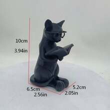 1 szt. Figurka z okularami i książką, odpowiednia dekoracja biurka do użytku wewnątrz i na zewnątrz, prezent dla miłośników wiedzy i entuzjastów nauki, biurko, artykuły biurowe, wystrój biura - L - Zobacz 2