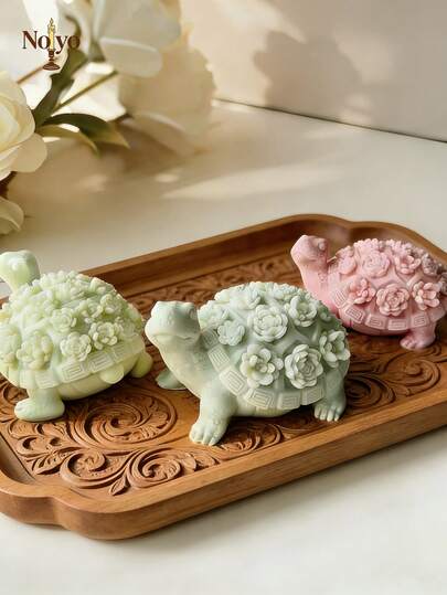Candle Molds, Unique Turtle And Floral Silicone Molds, Suitable For Making Scented Candles, Resin Casting, Plaster Crafts, Home Decor Items, And Handmade Tools For Holiday Gifts