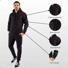 Sweatshirt, Casual-College Style, Casual-Basic, Leisure Style, Winter, Regular Fit, Cold-Weather Sweatshirt. - 黑色 - 查看 10