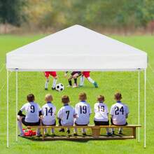 Carpa plegable de 3 x 3 m, fácil de montar, con 3 alturas ajustables, impermeable, con protección UV, incluye 4 sacos de arena y bolsa de transporte para camping, fiestas y eventos. - Blanco - Ver 9