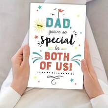 1pc Charming Father'S Day Card With Envelope - "Dad You're So Special To Both Of Us" Message, Premium Paper, Ideal For Dad, Husband | Unique Birthday, Anniversary, Or Father'S Day Greeting From Wife, Son, Daughter, Husband - Multicolor - View 6