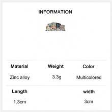 1枚可爱卡通猫咪珐琅胸针，可作服装胸针、金属胸针、时尚翻领徽章、背包、衣服、珠宝包别针，毕业礼物佳品 - 彩色 - 查看 6