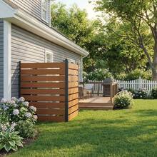 Hodeffior Set Of 2 Wooden Privacy Fences, 98x125cm, Outdoor Privacy Screens With Easy, Trenchless Installation, Privacy Screen For Garden, Patio, Bins, Pool Equipment & Air Conditioners - 自然的 - 查看 8