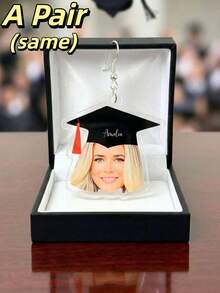 Custom Photo Graduation Cap Acrylic Earrings, Personalized Name & Face Dangle Earrings, 2026 Pre-K/High University School Grad Commemorative Jewelry, High Definition Print Lightweight Earring, Perfect For Graduation Party & Back To School Festival, Ideal Gift For Graduates & Parents - Multicolor - View 12