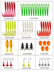GOTURE 5-Color Soft Worm Fishing Lure Set, TPE High Elasticity Anti-Bite Bionic Maggot Lure, 5 Worm Tails + 3 Lead Heads + 3 Soft Worms, Suitable For Freshwater Lakes, Rivers - Widely Used For Bass, Trout, Perch - Multicolor - View 3