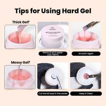 Beetles HEMA-Free Hard Gel For Nails - 9 In 1 Clear & Jelly Nude UV LED Sculpting Gel, Nail Extension & Repair With Flat Brush, High Hardness Manicure For Pros & Women - 4Pcs 15g HEMA-Free Neutrals - 查看 7