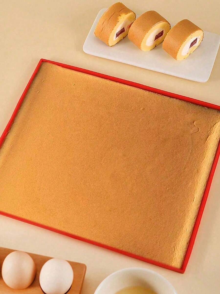 1个瑞士卷硅胶模具，适用于制作巧克力/饼干/蛋糕/冰淇淋/糖果 - 彩色 - 查看 1