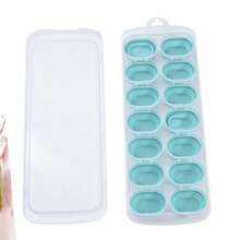 14-Cavity Silicone Ice Cube Tray With Lid, Ice Cube Mold, Freezer Storage Box - Multicolor - View 11