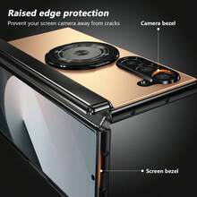 VIETAO 360度旋轉磁吸環支架手機殼，適用於 Galaxy Z Fold 8 Ultra 7 6 5 4，附螢幕保護貼與轉軸保護蓋 - 金色 - 查看 6