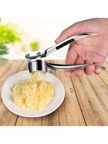 1 pieza Prensa de ajo manual de metal, exprimidor de jengibre manual, accesorio de herramienta de cocina - Multicolor - Ver 5