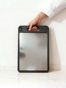 Stainless Steel Cutting Board, Kitchen Chopping Board, Hanging Chopping Board, Non-Slip Diamond Pattern Design, Anti-Scratch Grid Design, Juice Groove, Stainless Steel And PP Material, Mother's Day Gift, Ideal Gift - Black - View 7