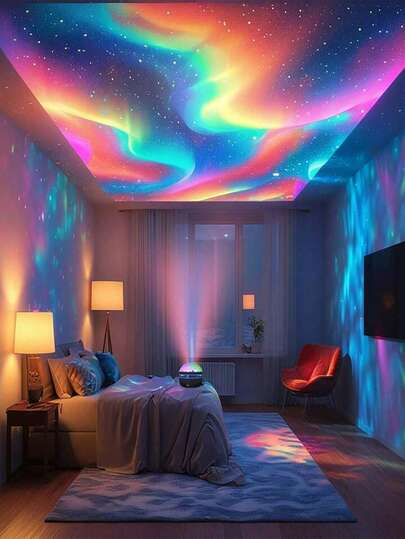 Northern Lights Projector, Galaxy Star Lamp With Remote Control, HD Moving Aurora For Bedroom Ceiling, Warm Nebula Night Light For Living Room, USB Atmosphere Lamp For Home Decoration, Ideal For Photography & Creative Shots, Romantic Gift For Couples EU