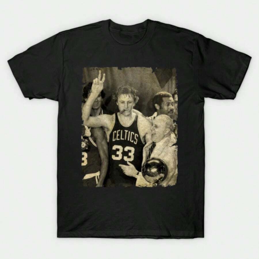 Camiseta retro de los años 90 de Larry Bird - Negro 7 - Ver 1