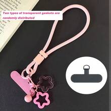 1pc Minimalist Adjustable Short Strap Buckle Lanyard, Phone Lanyard, Water Bottle Holder, Key Chain, Wrist Strap With Pad - Multicolor - View 33