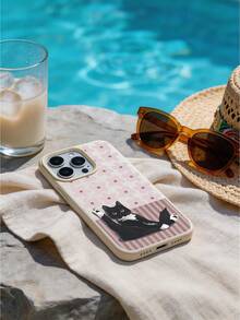 Funda de teléfono suave de silicona con estampado de gato y floral, blanco lechoso, compatible con iPhone 16 Pro Series, 17, 17 Pro, 17 Pro Max, 16, 16 Plus, 16 Pro Max, 16e, 16 Pro, 15, 15 Plus, 15 Pro Max, 15 Pro, 14, 14 Plus, 14 Pro Max, 14 Pro, 13, 13 Pro, 13 Pro Max, 12, 12 Pro, 12 Pro Max - Multicolor - Ver 3