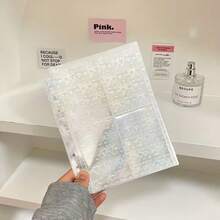 10 túi đựng tài liệu rời khổ A5, 7.62cm, 4 ngăn, dạng túi đựng bưu thiếp nhỏ gọn, họa tiết laser/trái tim/hoa/sao. - A5 - Xem 5