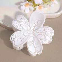 3件套甜美哑光裂纹花朵发夹，简约清新，适合日常及海滩度假使用 - 彩色 - 查看 5