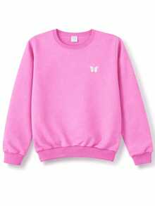 Moletom Infantil Peluciado Feminino – Rosa, Preto, Azul Marinho e Pink – Confortável e Estiloso - Rosa Bebê - Visão 6