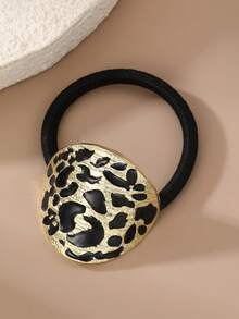 1 pieza/3 piezas Scrunchies de pelo de mujer con estampado de leopardo metálico negro y dorado, adecuados para coleta, uso diario, primavera/verano, playa, vacaciones, elásticos de pelo, cuerda de pelo, goma de pelo, vacaciones, viaje - Multicolor - Ver 12