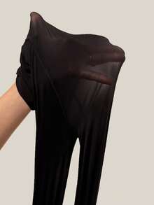 1 Pair Black Shimmer Tights For Women, Shiny Oil Pantyhose Stockings, Oil Bright Shaping Tight Ultra Shiny Sheer Tights High Waist - Multicolor - View 6