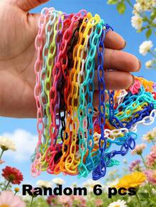 1/6/12/24pcs Multi-Color Fashionable Acrylic Chain Accessories, Suitable For DIY Necklace, Bracelet, Eyeglasses, Mask Chain, Bag Pendant - Multicolor - View 37