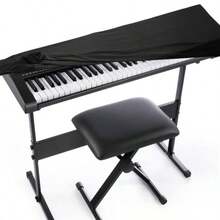 1 tấm phủ chống bụi cho bàn phím đàn piano, phù hợp với đàn piano điện tử, tấm bảo vệ bàn phím nhạc có dây rút và khóa, phù hợp với đàn 61 phím và 88 phím, tấm phủ đàn piano điện tử - Sử dụng tại nhà, vải Oxford màu đen, tấm phủ tối giản, tấm phủ chống bụi cho bàn phím đàn piano - màu đen - Xem 9