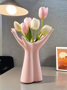 1pc Nordic Style Open Hands Shaped Vase, Creative Floral Decor, B&B Hotel Room Decoration - Multiple Styles - View 9
