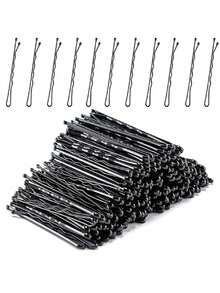 200/100/50/20pcs Women Simple Black Solid Color Hair Clips, Suitable For Ladies Hair Accessories, Black Text Hair Clips, Hair Clips, Small Black Clips, Headwear, Hair Pins, Trimming Clips, Wavy, Hair Styling Clips, Women Hair Clips,Summer,Holiday,Travel - Black - View 4