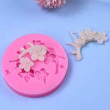 1个桃花樱花枝形硅胶模具，适用于汽车空调出风口香薰扩散器 - 粉紅色 - 查看 5