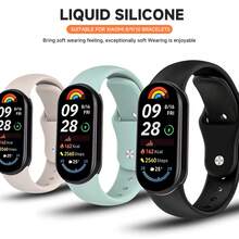 1PC Silicone Strap Compatible With Mi Band 8 9 10 Straps Sport Watchband Fashion Bracelet Replacement Compatible With Mi Band10 9 8 Wristband Accessory - Mi Band 10/9/8 - View 2