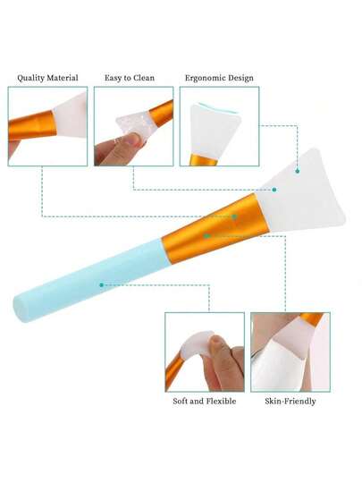 1/5 chiếc: Cọ đắp mặt nạ silicon mềm. Thích hợp để đắp mặt nạ, mặt nạ bùn và trang điểm. Cũng có thể dùng làm dụng cụ tạo kiểu tóc. 3/6 chiếc: Cọ đắp mặt nạ silicon mềm - Dụng cụ chăm sóc da để đắp mặt nạ bùn/mặt nạ. Cọ trang điểm và chăm sóc da hợp vệ sinh - Quà tặng làm đẹp Giáng sinh, vật dụng chăm sóc da thiết yếu năm mới, vật dụng chăm sóc da mùa đông, dụng cụ thoa sản phẩm chuẩn SPA, dụng cụ tự chăm sóc bản thân trong kỳ nghỉ.