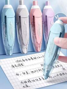 4/3/1 Button Correction Tape, Pen-Style Button Correction Tape, Small Correction Tape, Refillable, High Capacity, Fashionable Design, Suitable For Back To School Season - Type a - View 1
