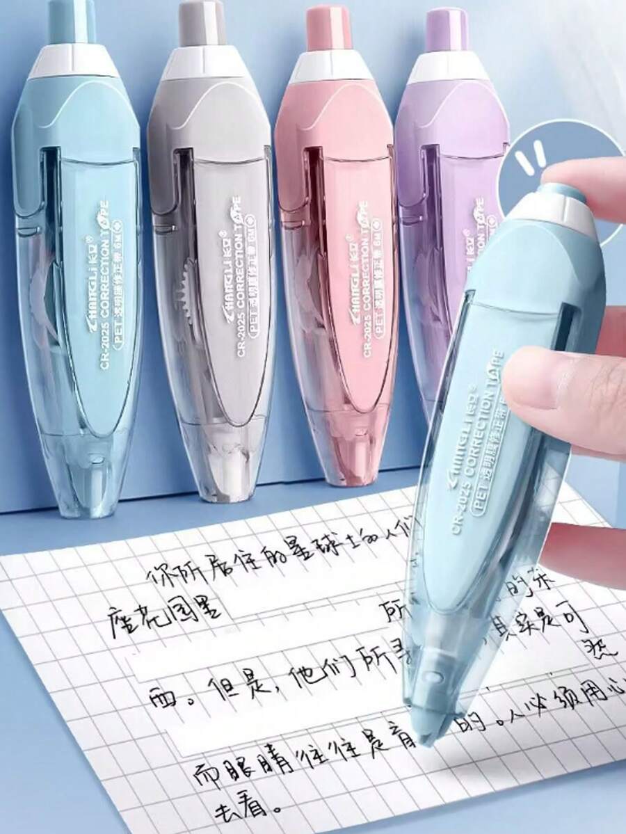 4/3/1 Button Correction Tape, Pen-Style Button Correction Tape, Small Correction Tape, Refillable, High Capacity, Fashionable Design, Suitable For Back To School Season - Type a - View 1