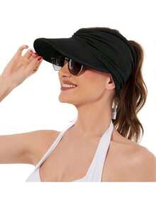 1 chiếc mũ chống nắng mùa hè gấp gọn, thoáng khí, nhẹ, thanh lịch dành cho nữ, thích hợp cho bãi biển, chơi golf, tennis, du lịch. - Nhiều màu - Xem 11