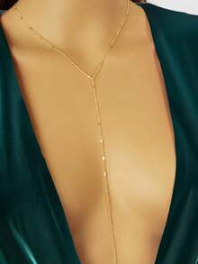 1pc Minimalist Beach Gold Cross Bikini Bra Body Jewelry - Gold - View 1