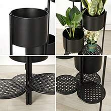 SSS - Soporte de esquina para plantas de metal para interiores 6 niveles 6 macetas para exteriores estantes para sala de estar estante de almacenamiento en macetas estante decorativo para - negro - Ver 6