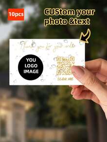 1/4/10/40/100pcs Personalized Labels - Customized Logo And QR Code Stickers, PVC Stickers, Colorful Customization, Personalized, Unique Ideal Gift, - With Any Design Image Logo Text, Suitable For Workers, Pets, Home, Office, Graphic Printing, Home Life, Christmas Home Atmosphere, Tea Room, Home, Garden, Office - Multicolor - View 21