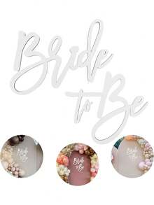 White Painted Bride-To-Be Wooden Sign, Bridal Party Banner, Bridal Shower Bride-To-Be Decorations - Bridetobe - View 6