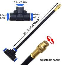 Free Bending Universal Sprinkler Set, Equipped With 8mm Hose Courtyard Sprinkler Cooling System, 7.87 Inch Hose With 360 Degree Adjustable Brass Nozzle, Suitable For Vegetable, Lawn And Garden Irrigation Systems - Universal Set - View 2