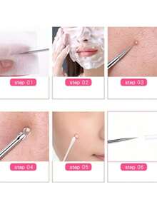 4件套黑头去除工具套装，清洁毛孔，美容，护肤，SPA，自我护理，面部护理，美容师用品，皮肤，洁面乳，护肤 - 多色 - 查看 6